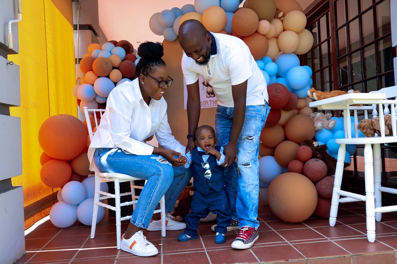 A couple with a child